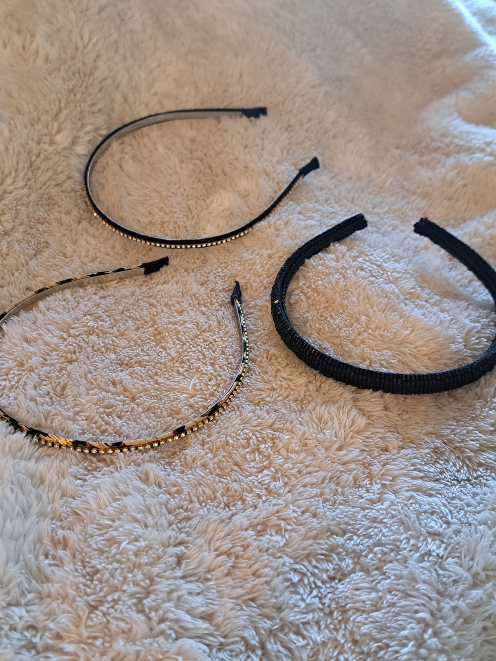 Set of Black,Gold And Leophard  Women's Headbands With Sparkly Stones